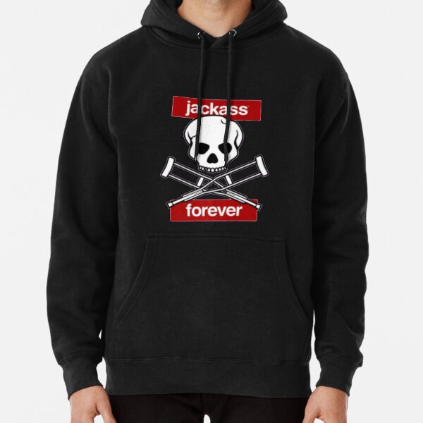 Jackass Forever - Jackass Red Skull And Crutches Warning Logo Pullover Hoodie RB1101 product Offical jackass 2 Merch