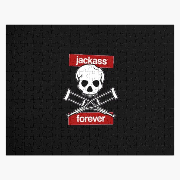 Jackass Forever - Jackass Red Skull And Crutches Warning Logo Jigsaw Puzzle RB1101 product Offical jackass 2 Merch